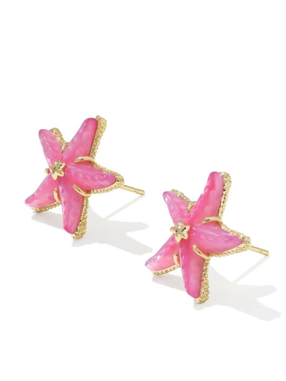 Kendra Scott Parker Starfish Stud Earrings in bright pink